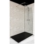 Panneau de Douche ALFA 80x195cm Verre Transparent 8mm (profil chromé)